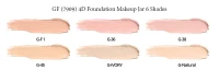 glamorous face 4d foundation jar 6 shades card 200x64
